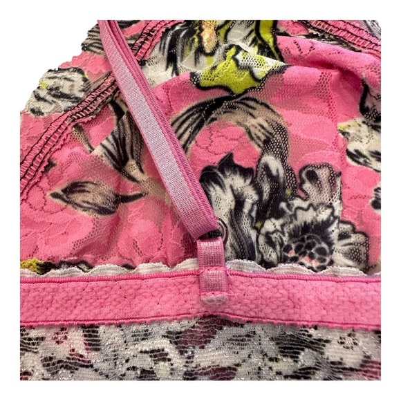 EUC Hanky Panky Pink and Yellow Floral Bra Size Medium - Picture 8 of 13